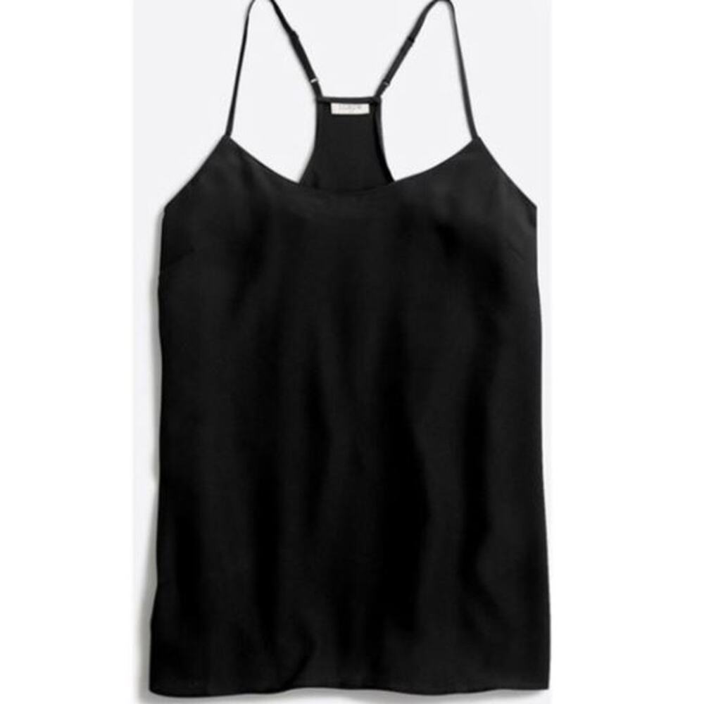 J. Crew Factory Racerback Silky Cami Top in Black - Picture 3 of 8